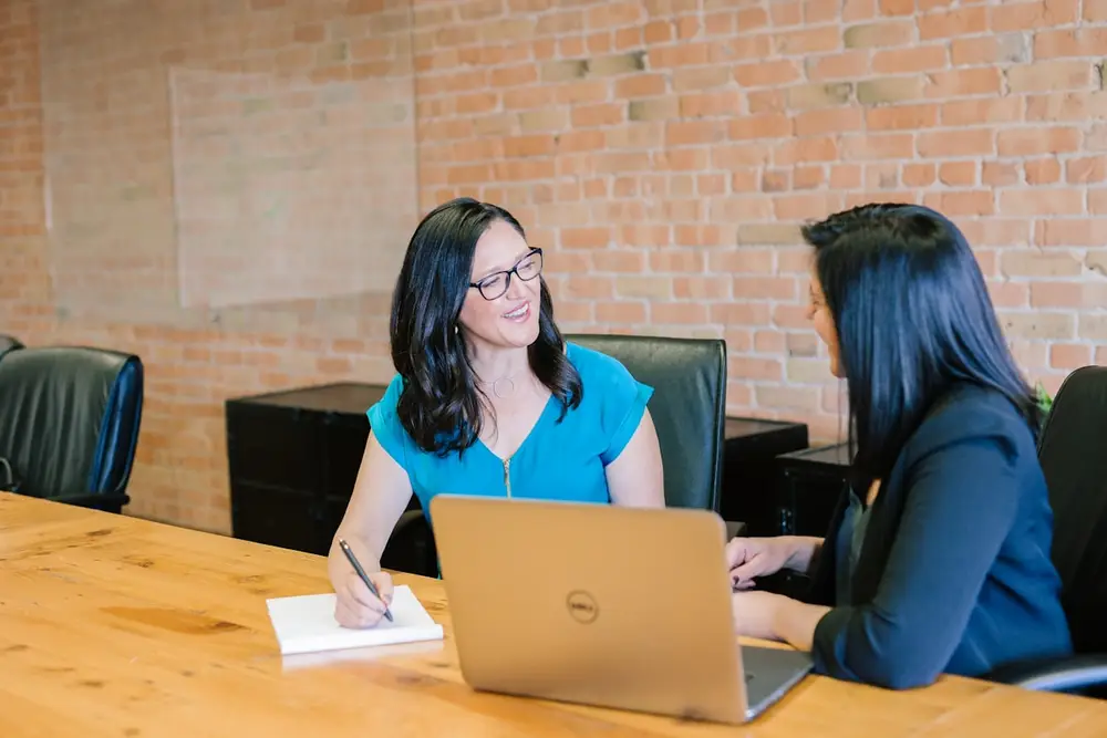 A business owner signing up online